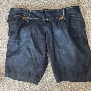 Tyte Jeans Dark Blue Denim Shorts with Button Detail
